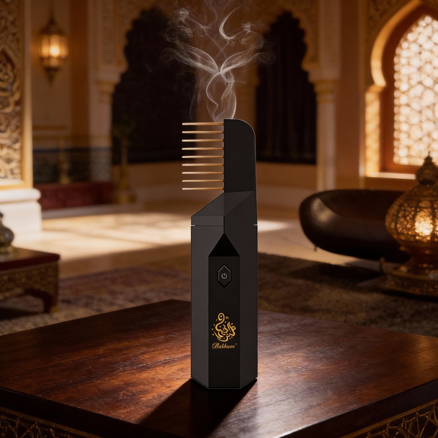 مبخرة كهربائية قابلة لإعادة الشحن عبر منفذ USB بسعة 1500 مللي أمبير، مزودة بمشط شعر